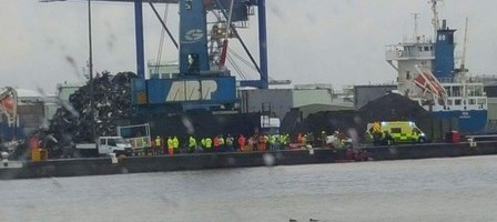 Operator Drowns as Frontloader Plunges Into River Humber  [Immingham, UK ~ 02 March 2016]